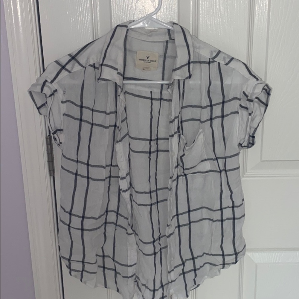 American eagle short sleeve flannel